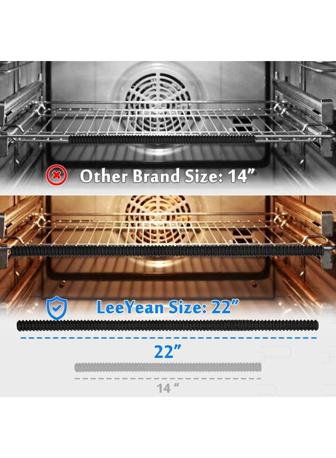 LeeYean Extra Long Oven Rack Shields 22 Inch, 4 Pack Heat Resistant Oven Guards for Racks, Food Grade Silicone Oven Rack Edge Protector, Full Length Fit on Standard-Sized Ovens, Prevents Hand and Arm Burns - Image 3