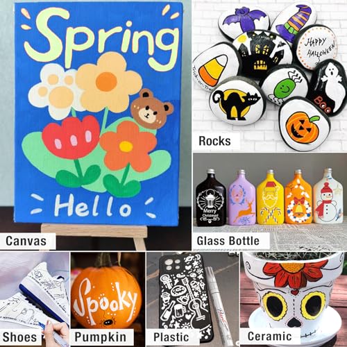 DAPAWIN 8 Colors Oil Based Paint Pens, Permanent Marker for Metal, Wood, Canvas, Fabric, Plastic, Tire, Glass, Waterproof, Safe for Kids and Adults - Image 4