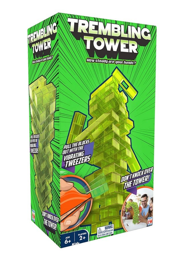 Fotorama Trembling Tower, The Ultimate Vibrating Stacking Game, Pull Blocks Out with Vibrating Tweezers, Extra Challenge, Precision & Fine Motor Skills, Keep Steady or Tumble Down, Players 2+,Ages 6+ - Image 1