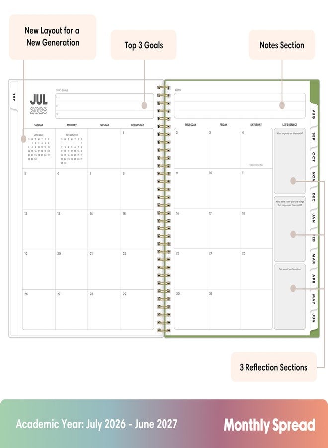 Blue Sky Gen Z 2026-2027 Weekly and Monthly Academic Year Planner Calendar, July 2026 - June 2027, 8.5" x 11", Flexible Interchangeable Cover, Wirebound, Laminated Tabs, Storage Pocket, Coreen - Image 3
