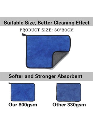 3 Pcs Car Towel Microfiber Cleaning Cloth, with Washing Sponge, Multipurpose Towel for Washing Drying Dusting - view 4