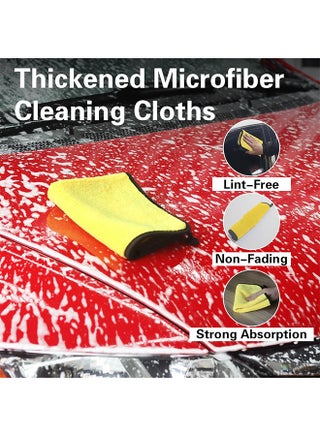 3 Pcs Car Towel Microfiber Cleaning Cloth, with Washing Sponge, Multipurpose Towel for Washing Drying Dusting - view 5