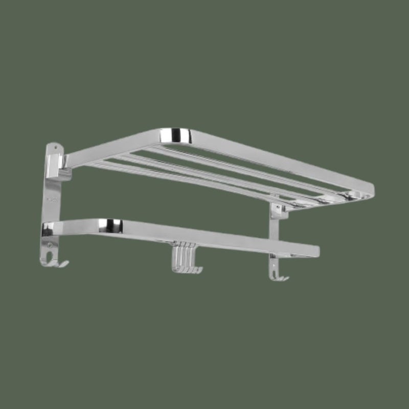 Hindware Bathroom Accessories-Stainless Steel 304 Grade Folding Towel Rack for Bathroom | 24 Inches | Towel Holder in Bathroom | Bathroom Stand - Image 2