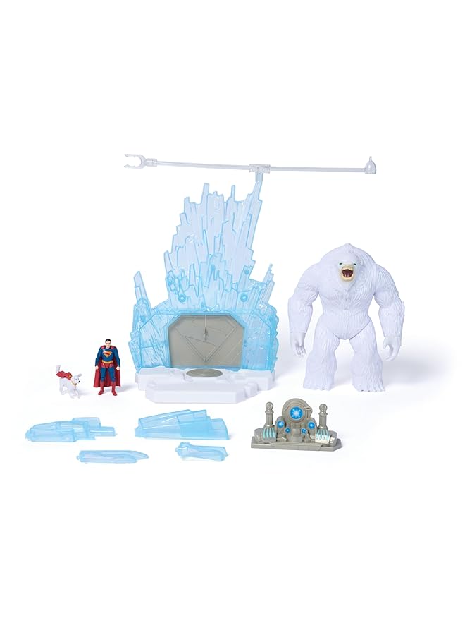 دي سي كوميكس مجموعة معركة سوبرمان فورتريس أوف سوليتيود، 3 شخصيات متحركة، ملحقات، ألعاب تظاهرية لأبطال خارقين، ألعاب للأطفال للأولاد والبنات من سن 4 سنوات فما فوق - Image 2