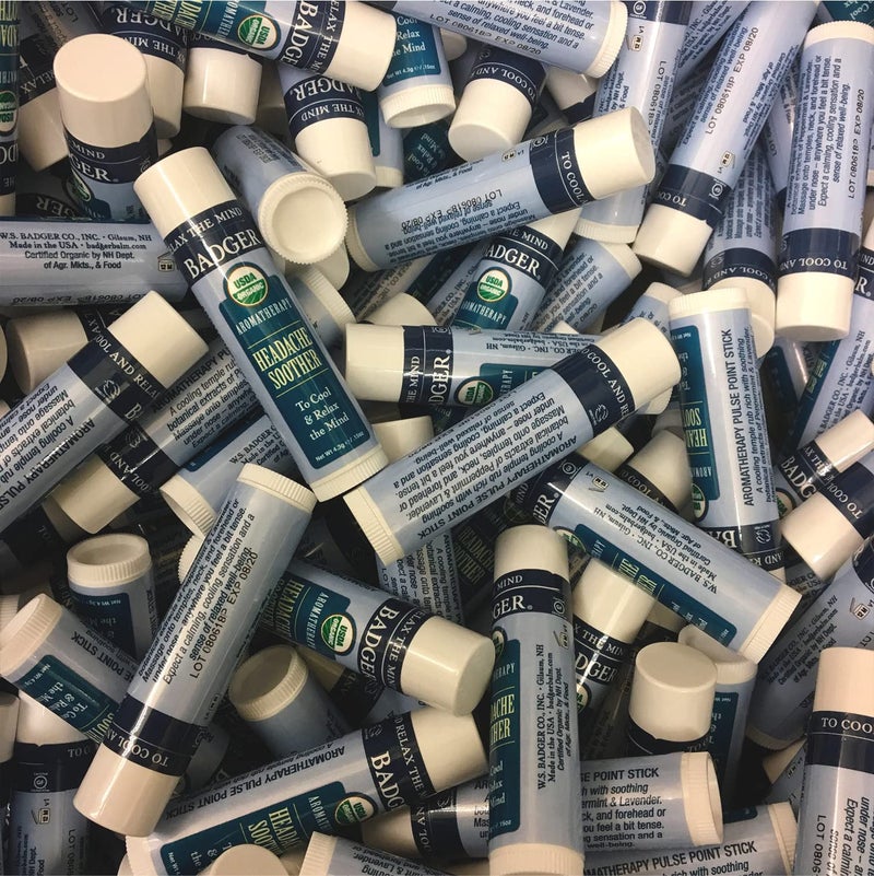 Badger Headache Soother, 100% Organic Essential Oil Aromatherapy, All-Natural Headache Relief w/Peppermint, Eucalyptus & Lavender, .6 oz - Image 5