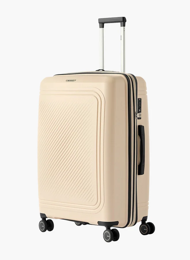 Wave Textured 3-Piece Hardcase Trolley Bag with Retractable Handle Set Set-3 - 20-24-28