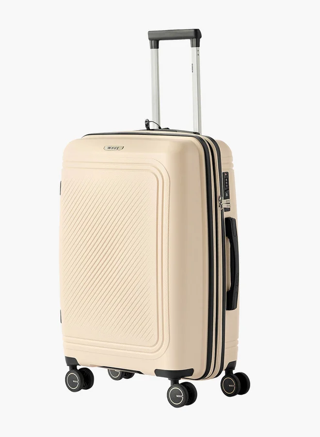 Wave Textured 3-Piece Hardcase Trolley Bag with Retractable Handle Set Set-3 - 20-24-28