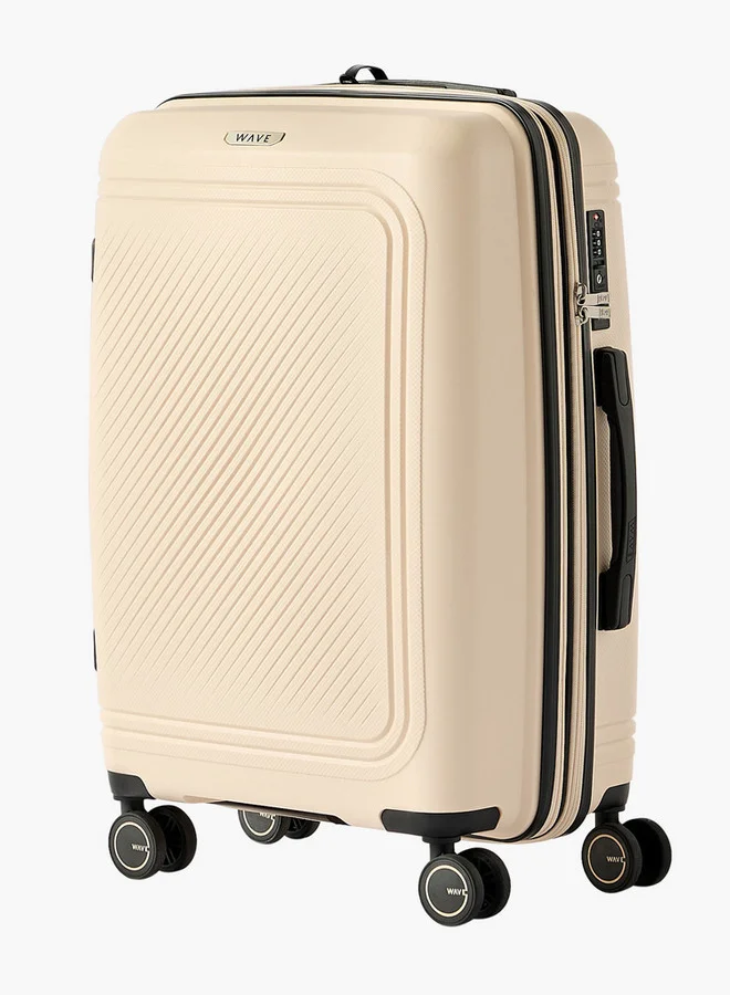Wave Textured 3-Piece Hardcase Trolley Bag with Retractable Handle Set Set-3 - 20-24-28