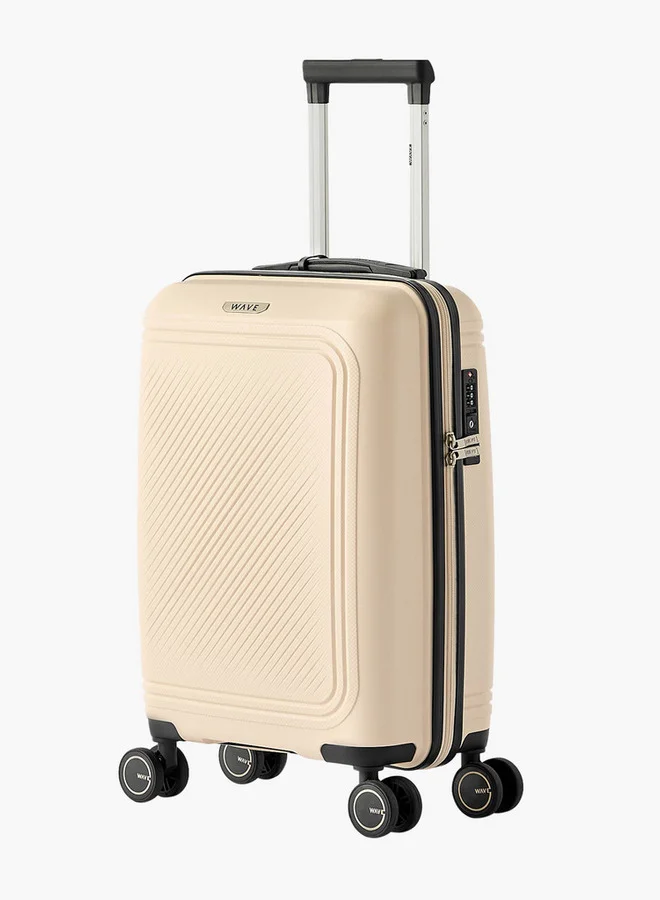 Wave Textured 3-Piece Hardcase Trolley Bag with Retractable Handle Set Set-3 - 20-24-28