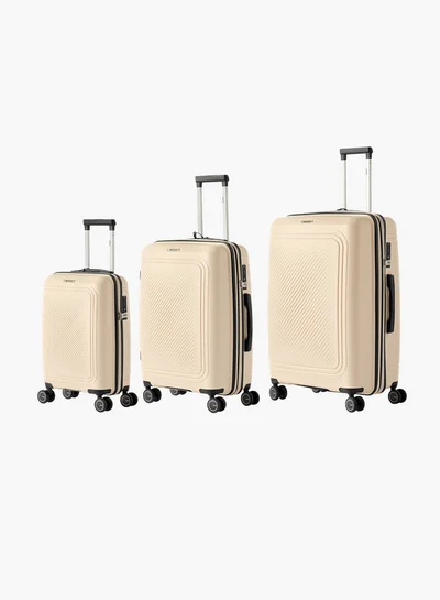 وايف Textured 3-Piece Hardcase Trolley Bag with Retractable Handle Set Set-3 - 20-24-28