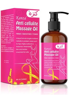 Kanza Anti Cellulite Massage Oil 240ml for Relaxing Oil Massage Aromatherapy Body Massage Firming Tonning & Smoothing Oil Regenerates Moisturizes Targets Unwanted Fat Tissues Massage Oil  - Image 1
