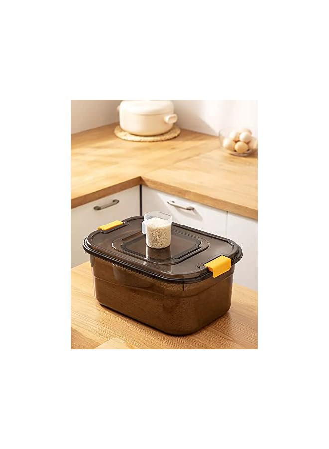 Premify Food Storage Containers 2pcs Set (7.5kg & 12.5kg) – Black Transparent Rice Storage Container with Lid, BPA Free Plastic Large Cereal Storage Box, Kitchen Multifunctional Flour Container - Image 5