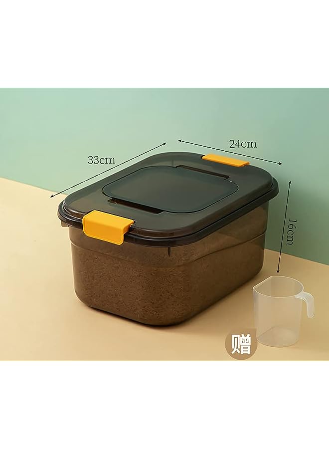 Premify Food Storage Containers 2pcs Set (7.5kg & 12.5kg) – Black Transparent Rice Storage Container with Lid, BPA Free Plastic Large Cereal Storage Box, Kitchen Multifunctional Flour Container - Image 4