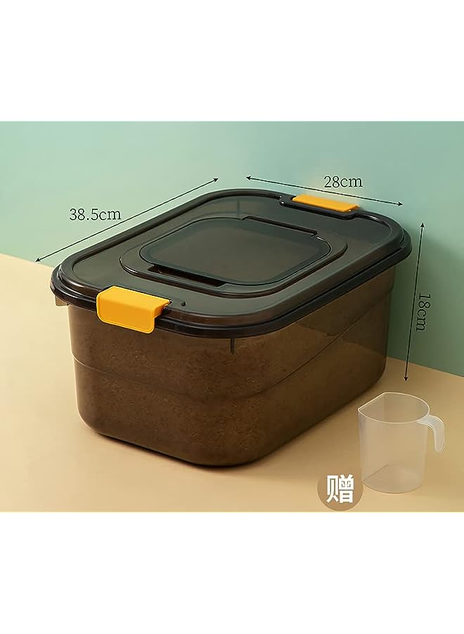 Premify Food Storage Containers 2pcs Set (7.5kg & 12.5kg) – Black Transparent Rice Storage Container with Lid, BPA Free Plastic Large Cereal Storage Box, Kitchen Multifunctional Flour Container - Image 3