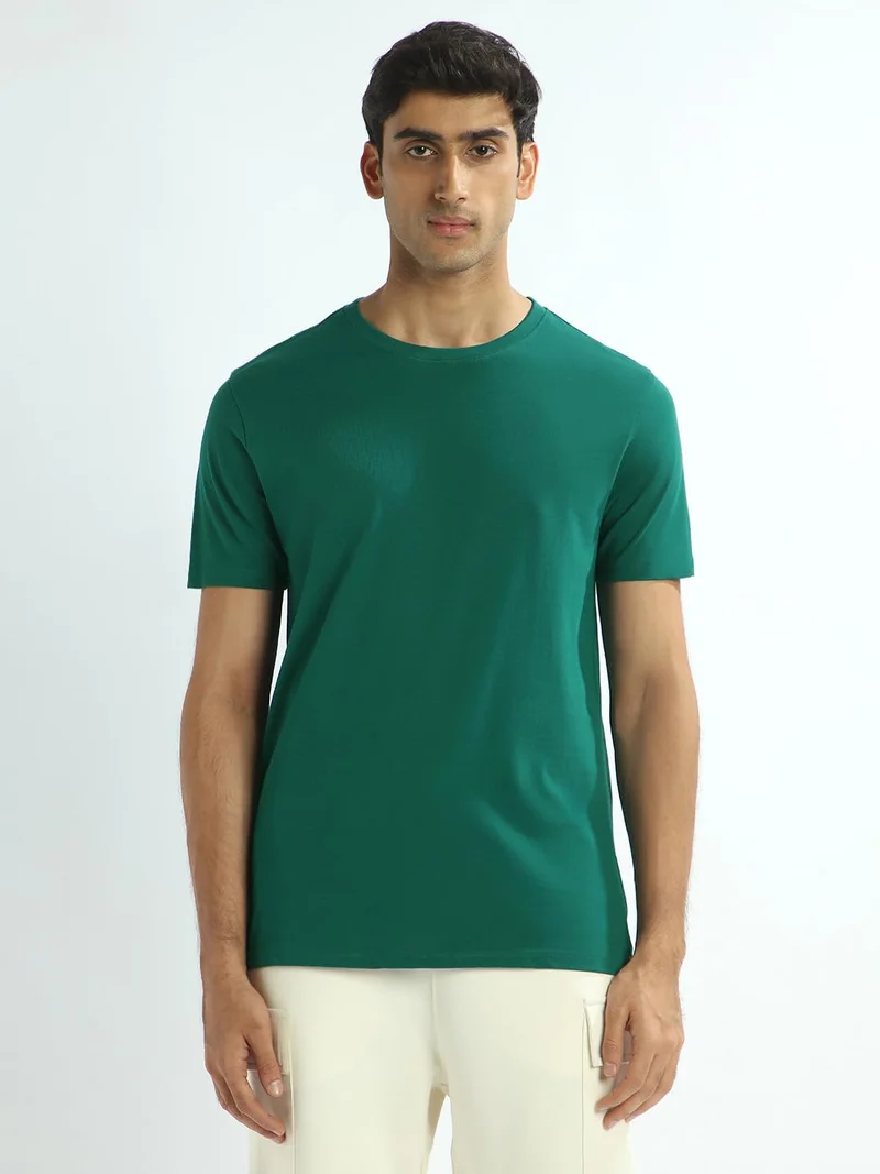 Men's Regular Fit Cotton T-Shirt in Green