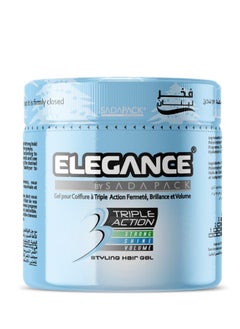 Elegance Elegance Triple Action Hair Gel - Blue, 250ml | Strong Hold, Glossy Finish, Flexible Styling  - Image 1
