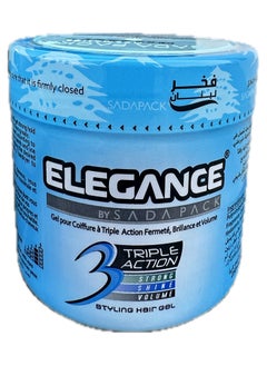 Elegance Elegance Triple Action Hair Gel - Blue, 250ml | Strong Hold, Glossy Finish, Flexible Styling  - Image 2