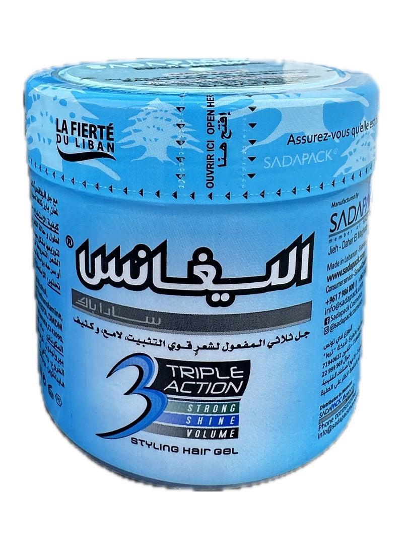 Elegance Triple Action Hair Gel - Blue, 250ml | Strong Hold, Glossy Finish, Flexible Styling - Image 3
