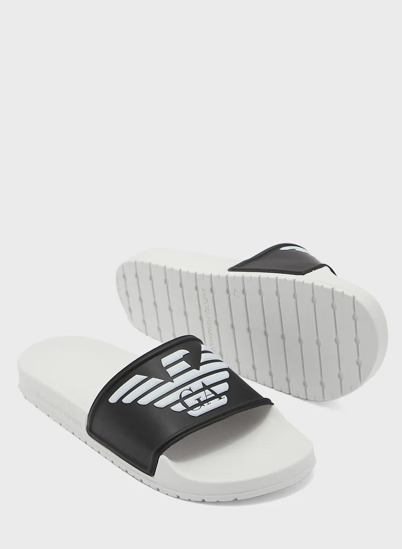 EMPORIO ARMANI Embossed Logo Slides