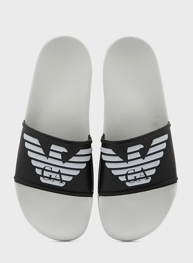 EMPORIO ARMANI Embossed Logo Slides