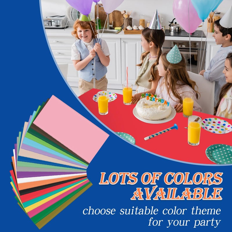YSYJ 12 Pack Red 54 x 108 Inch Disposable Plastic Tablecloths Rectangular Table Cloth Plastic Table Cover for Parties - Image 5