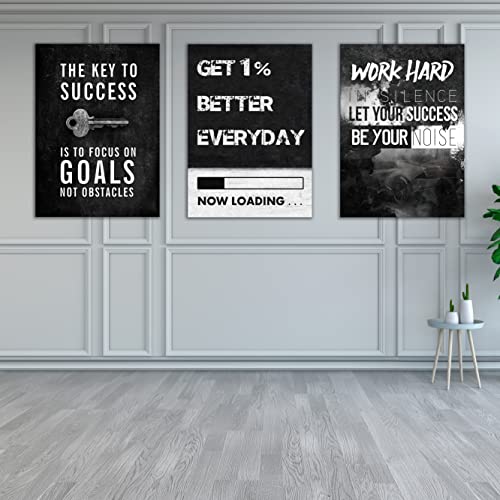 Yetaryy Motivational Poster Inspirational Wall Art 3 Pieces Canvas Painting Lion Artwork for Living Room Office Modern Home Decor Prints Pictures Wall Decor Framed Ready to Hang [36''Wx 16''H] - Image 4