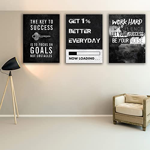 Yetaryy Motivational Poster Inspirational Wall Art 3 Pieces Canvas Painting Lion Artwork for Living Room Office Modern Home Decor Prints Pictures Wall Decor Framed Ready to Hang [36''Wx 16''H] - Image 5