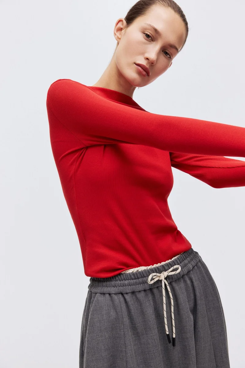 H&M Ribbed boat-neck top