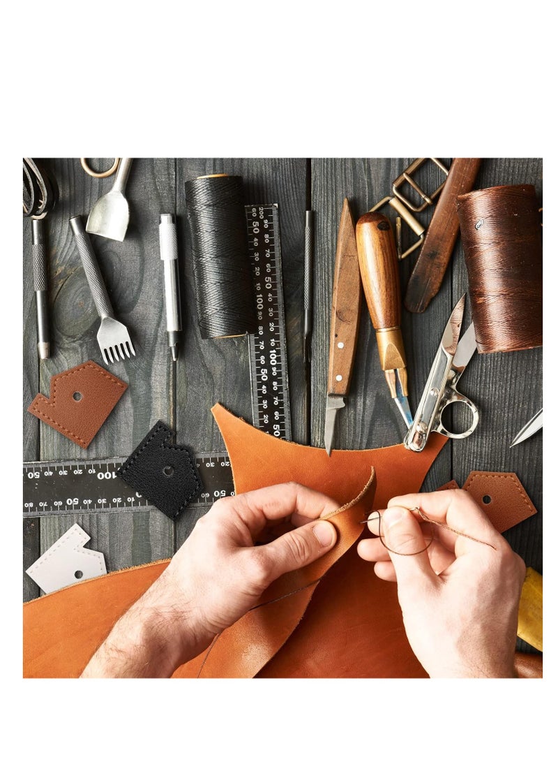 Zikra PU Leather Key Covers Caps Mini Key Caps Tags Vintage Keychain Organizer Assorted Colors for Identify Your Key Handmade Gifts 8PCS - Image 2