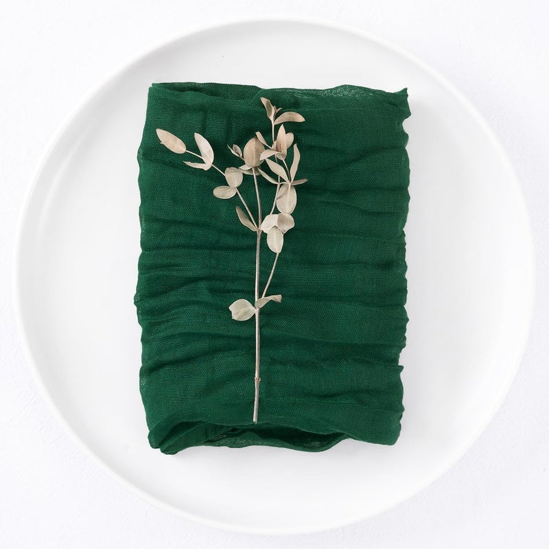 DeZerlor 12 Pack Emerald Green Cheesecloth Napkins Washable Spring Mothers Day Cloth Napkins Set of 12 Cotton Gauze Dinner Napkins Bulk 21x21 Inches for Wedding Bridal Baby Shower Party Decor - Image 5