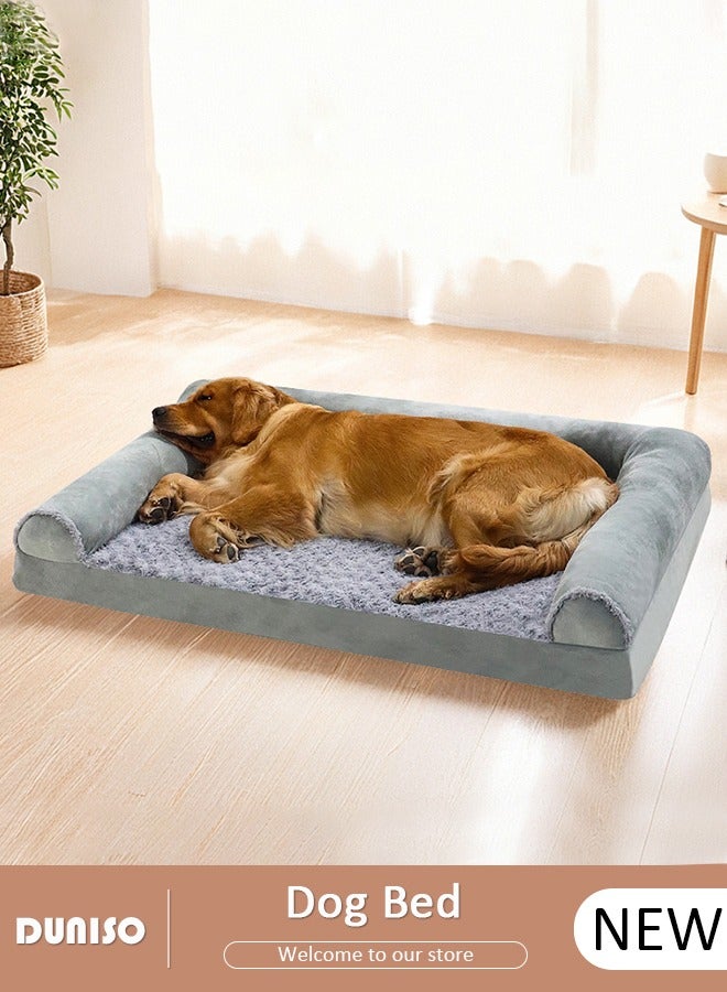 DUNISO Large Dog Bed for Large Medium Small Dogs Rectangle Washable Dog Bed,soft Sofa Dog Bed with Removable Bolsters & Washable Cover, Waterproof Dog Couch Bed with Nonskid Bottom for Medium Dogs - Image 1