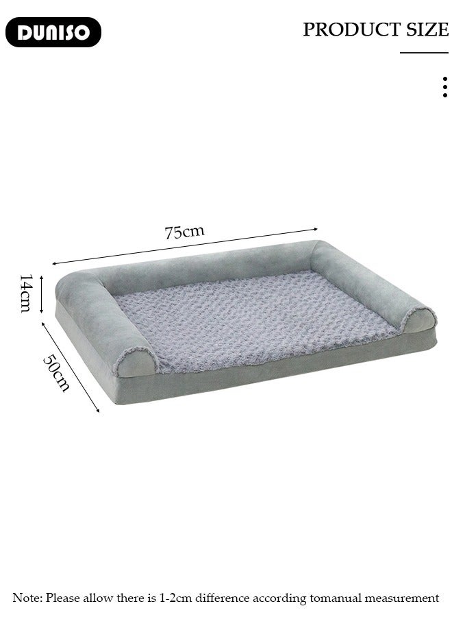 DUNISO Large Dog Bed for Large Medium Small Dogs Rectangle Washable Dog Bed,soft Sofa Dog Bed with Removable Bolsters & Washable Cover, Waterproof Dog Couch Bed with Nonskid Bottom for Medium Dogs - Image 4