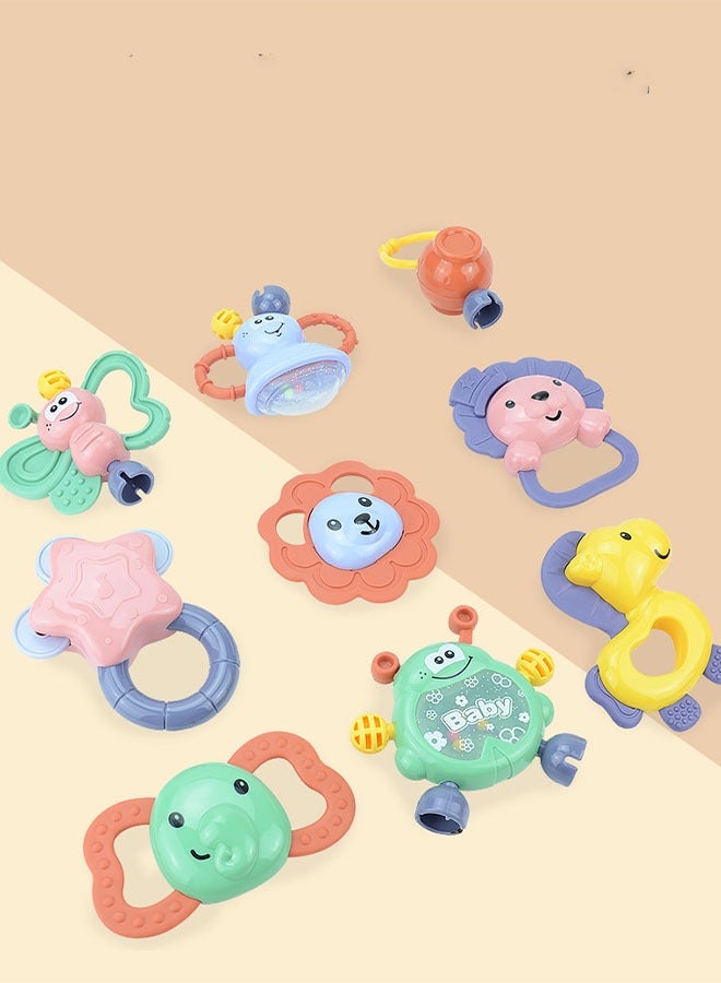 Baby Rattle & Teething Toys 11-Piece Set - BPA-free for 0-24 Months, Multi-sensory Educational Toys (Morandi Colors) - Image 3