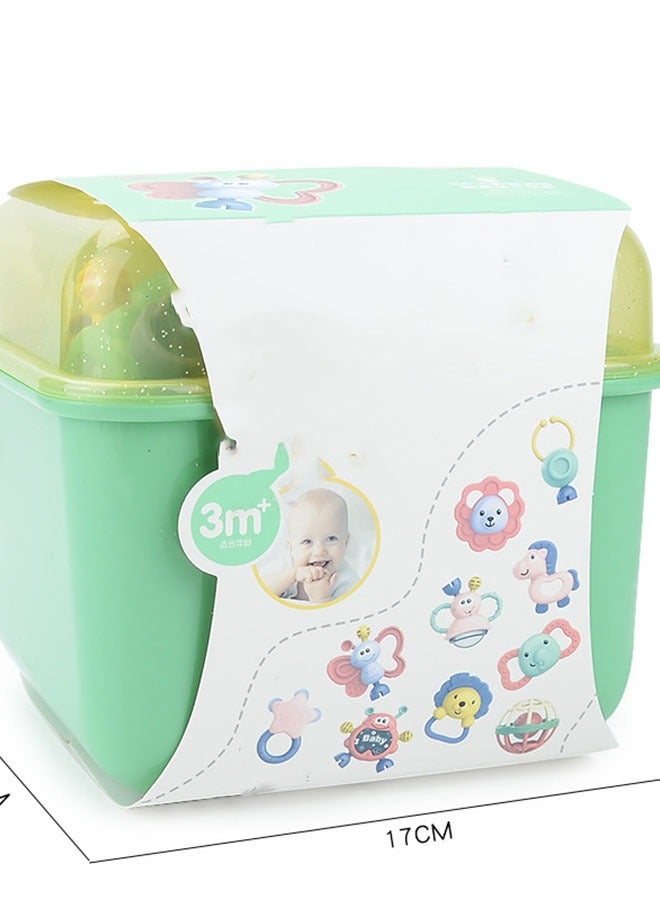 Baby Rattle & Teething Toys 11-Piece Set - BPA-free for 0-24 Months, Multi-sensory Educational Toys (Morandi Colors) - Image 1