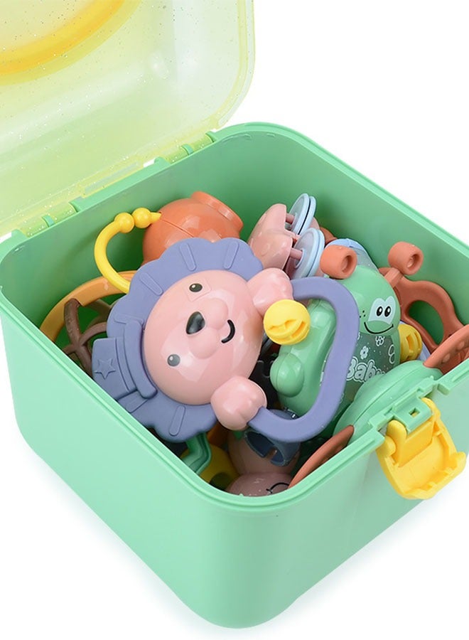 Baby Rattle & Teething Toys 11-Piece Set - BPA-free for 0-24 Months, Multi-sensory Educational Toys (Morandi Colors) - Image 2