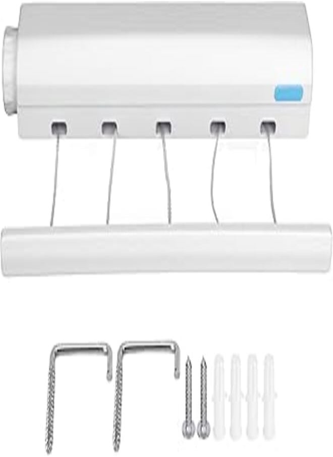 Jenngaoo - Jenngaoo Retractable Clothesline for Indoor and Outdoor, Portable Wall Mounted Expandable Clothes Airer Heavy Duty for Hotels, Terraces, Balconies (5 Wire) - Image 1
