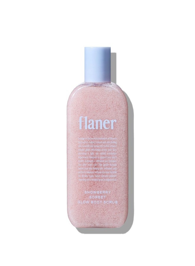 FLANER Snowberry Sorbet Glow Body Scrub - Gentle Exfoliating Scrub, Brightening & Hydrating Formula with 9,800ppm of White Strawberry Water and Niacinamide, Korean Body Wash for Silky Soft Skin - Image 1