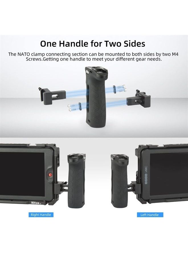 Nitze - Ergonomic Side Handle with NATO Calmp, Rubberized Aluminum Left/Right Side Handle, Up and Down Adjustable NATO Side Handle for Camera and Monitor Rigs - PA29C - Image 1