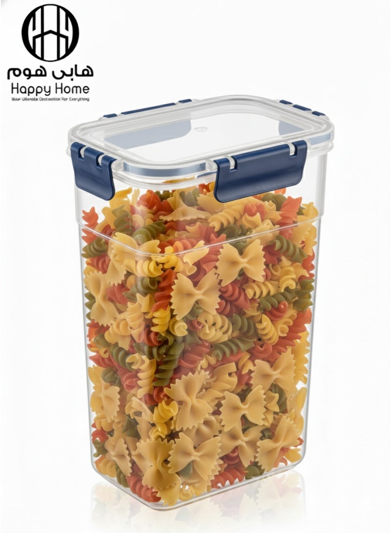 Happy Home Food Storage Container 3400ML Large– 4-Clip Leakproof Snap-Lock Lid – Microwave, Fridge & Freezer Safe – Ideal for Storing Big Meals, Salads, Dry Foods, Beans, Snacks & Kitchen Organization – Durable Food-Safe Plastic, Easy to Clean - Image 1