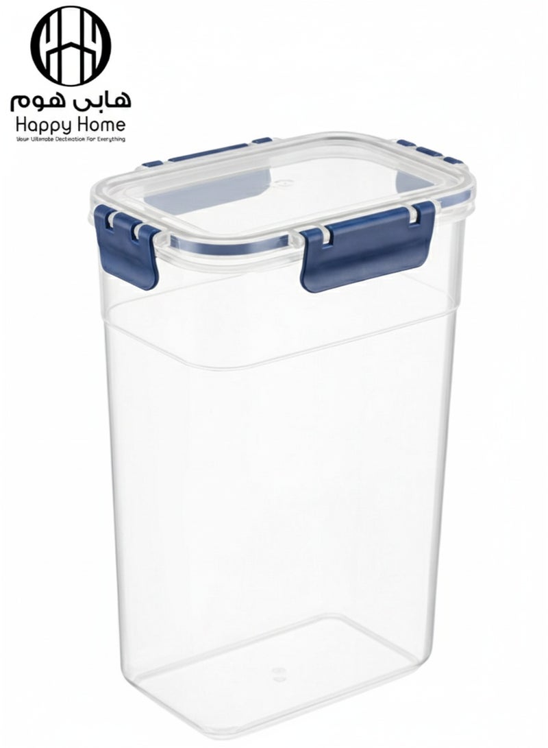 Happy Home Food Storage Container 3400ML Large– 4-Clip Leakproof Snap-Lock Lid – Microwave, Fridge & Freezer Safe – Ideal for Storing Big Meals, Salads, Dry Foods, Beans, Snacks & Kitchen Organization – Durable Food-Safe Plastic, Easy to Clean - Image 2