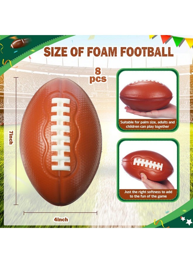 Blulu 8 Pcs Foam Football, 7 Inch Easy Grip Small Soft Football Foam Toys Party Favors for Christmas Xmas Birthday Gifts Soccer Themed Party Supplies - Image 2