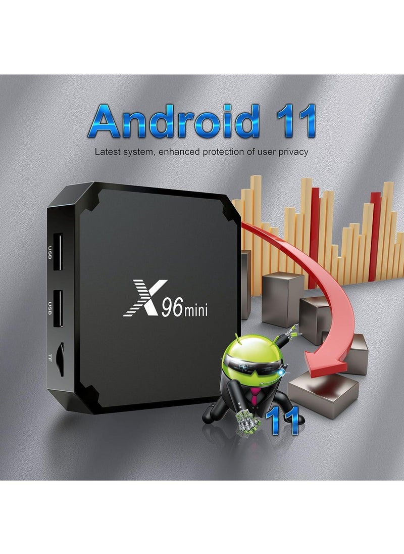 Generic - Android 11.0 TV Box, X96 Mini Amlogic S905W2 Quad Core RAM 2GB ROM 16GB Dual WiFi 2.4G/5.8G 4K HDR Smart Android 11.0 Media Player TV Box - Image 1