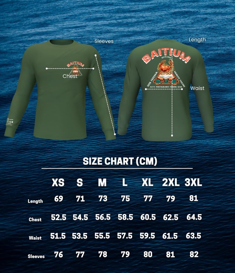 Baitium Men's Long Sleeve Fishing Shirt, SPF Rash Guard, Fishing Gear and Equipment - Grey - Medium - Image 5