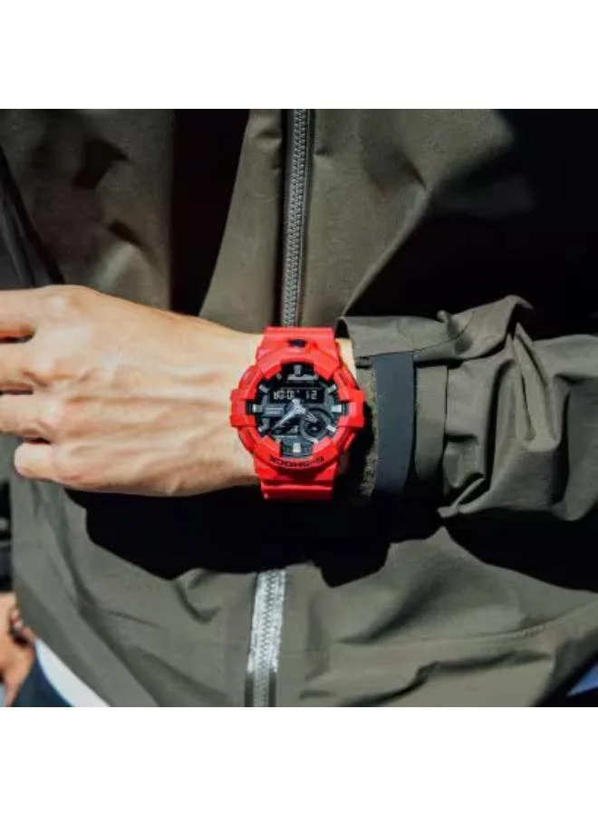 G-SHOCK Men's Men's Analog-Digital Display Watch With Red Resin Strap - GA-700-4A