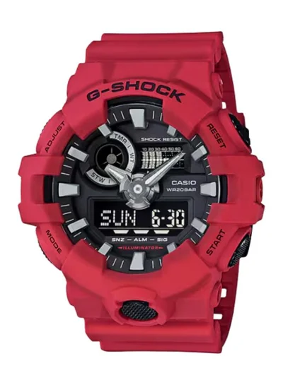 G-SHOCK Men's Men's Analog-Digital Display Watch With Red Resin Strap - GA-700-4A