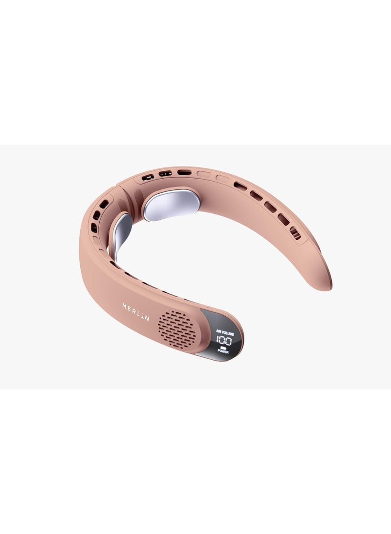Merlin S8 Koolwalk Portable Neck Fan – 4 Turbo Cooling, 360° Airflow, 4000mAh Battery, Bladeless Quiet Design & USB-C Fast Charging for Home, Office & Outdoor(Pink) - Image 3