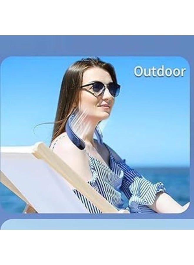 Merlin S8 Koolwalk Portable Neck Fan – 4 Turbo Cooling, 360° Airflow, 4000mAh Battery, Bladeless Quiet Design & USB-C Fast Charging for Home, Office & Outdoor(Pink) - Image 2