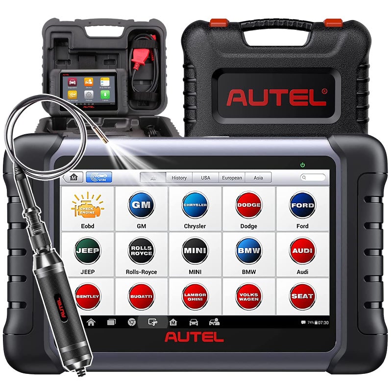 Autel Bidirectional Obd2 Scanner MaxiCOM MK808Z 2025 All System Diagnostic Scan Tool Universal OBDII Vehicle Code Reader Same As MK808BT Pro MX808S MK808S28 Service with MV108S Endoscope