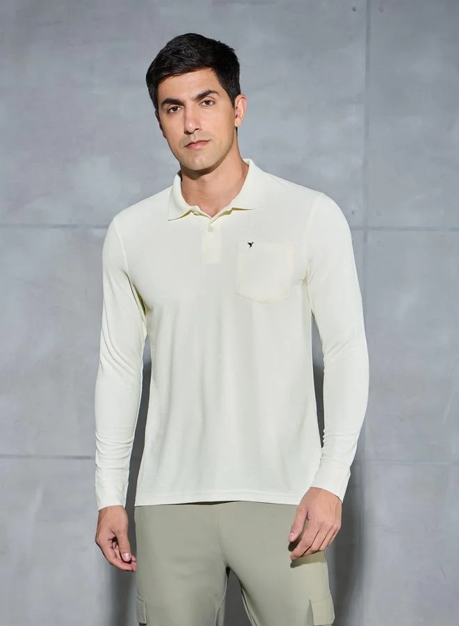 Technosport Technosport Solid Polo T-Shirt with Pocket Detail