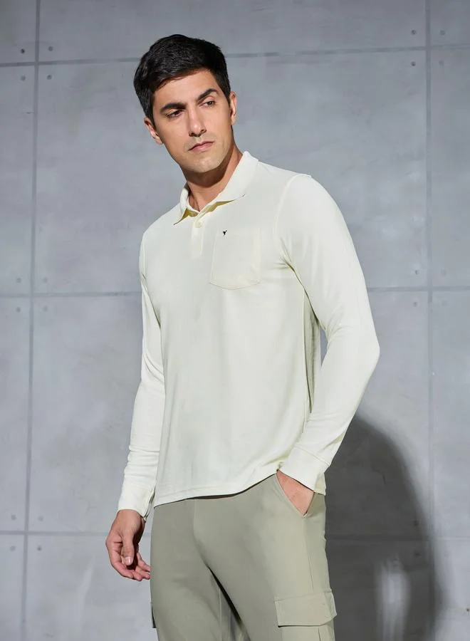 Technosport Technosport Solid Polo T-Shirt with Pocket Detail